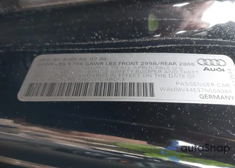 2007 Audi A8 L 4.2 z USA, uszkodzony, nr VIN WAUMV44E37N004084